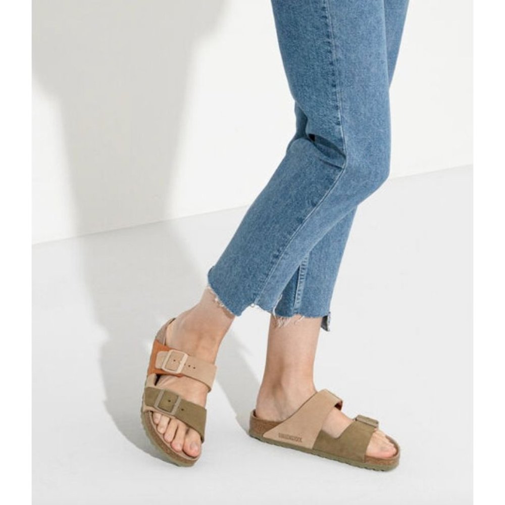 Birkenstock Arizona Split Nubuck Leather Sandals Size 37 Narrow Width